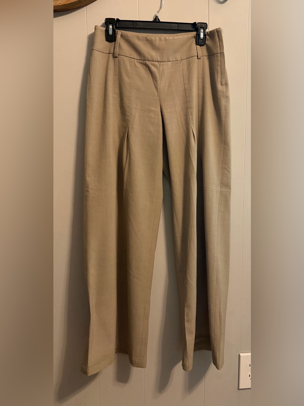 Tahari  Tan dress slacks side zip pleated front